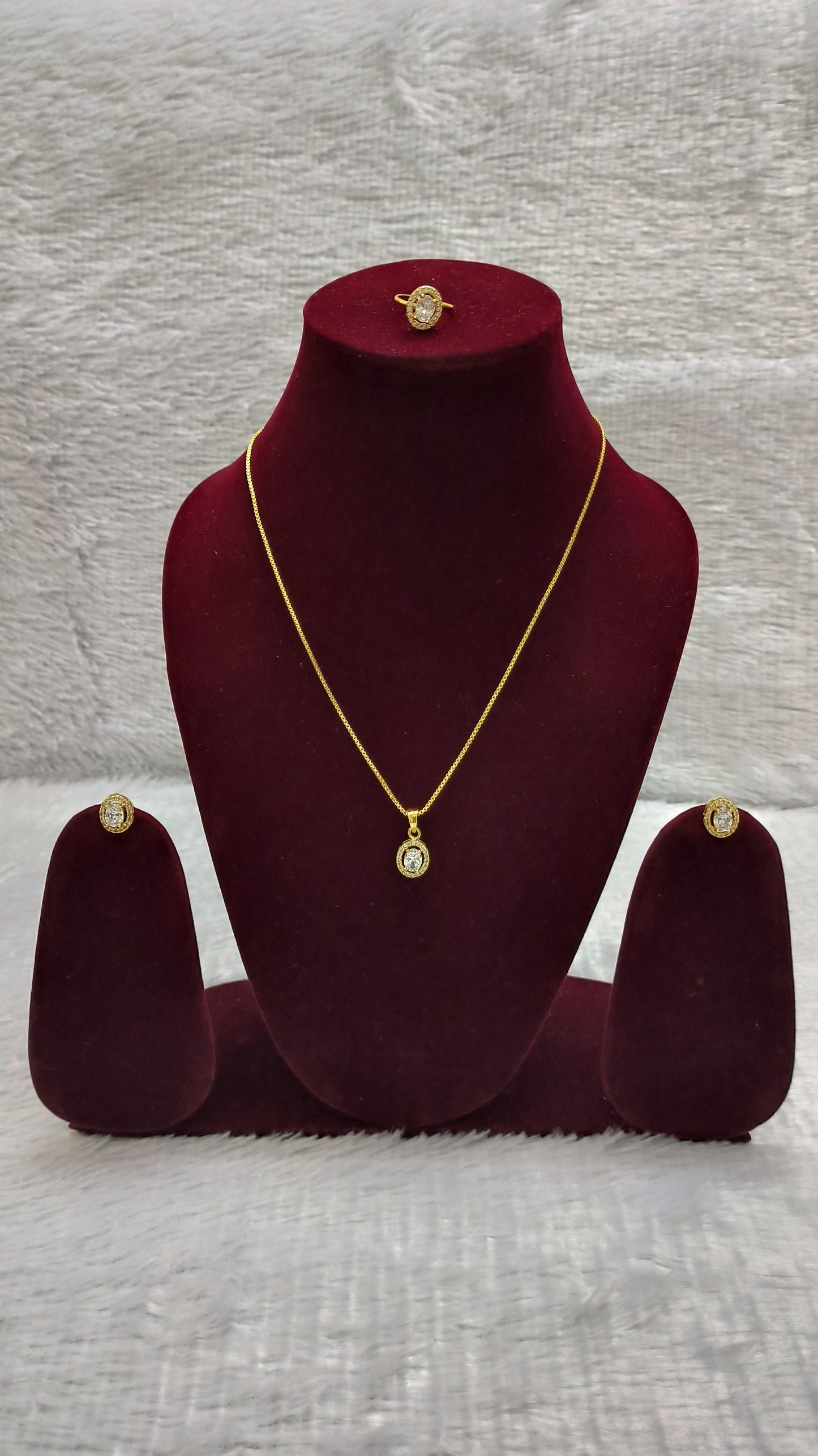 Cubic Zircon Dangling Pendent Set