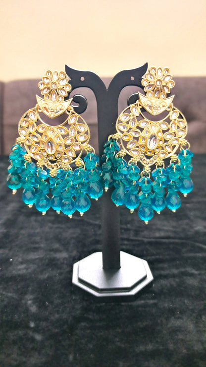 Beautiful Crystal Chandbali Earrings