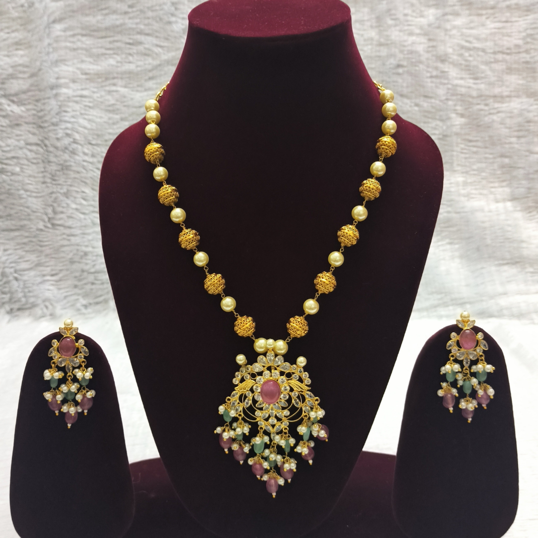 Premium Quality 22K Gold Plated Beads Mala Set