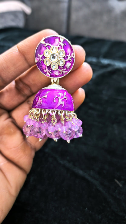 Stunning Meenakari Earrings For Casual Wear