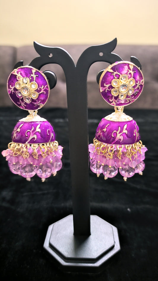 Stunning Meenakari Earrings For Casual Wear