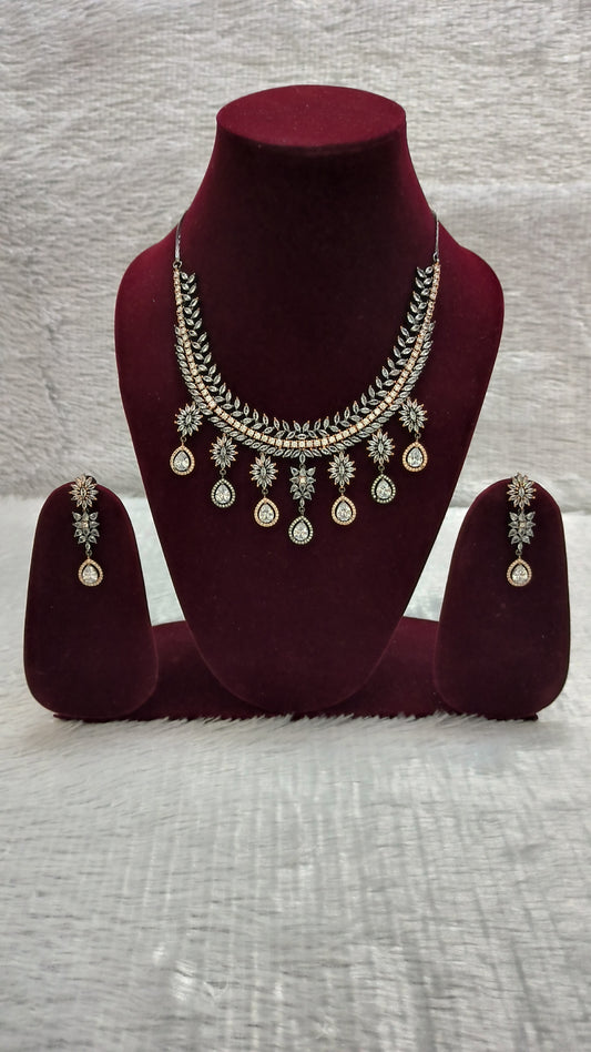CZ Rose Gold Heavy Necklace Set