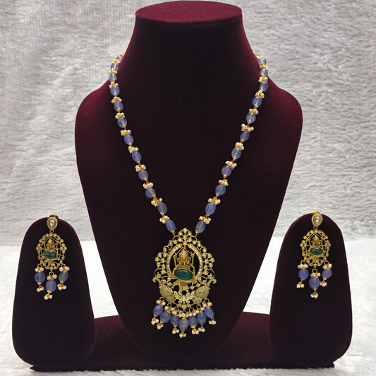 Atractive Amethyst Mala with 22K Gold Plated Lord Ganesha Locket