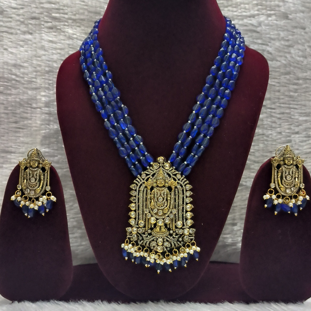 Beautiful Beads Haram with Antique Balaji Pendant