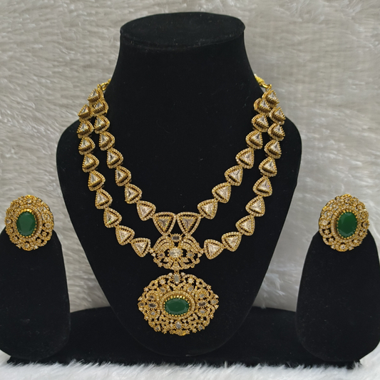 Stunning Mehendi polished Victorian Two layered Necklace Set