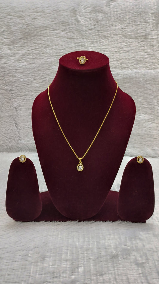 Cubic Zircon Dangling Pendent Set