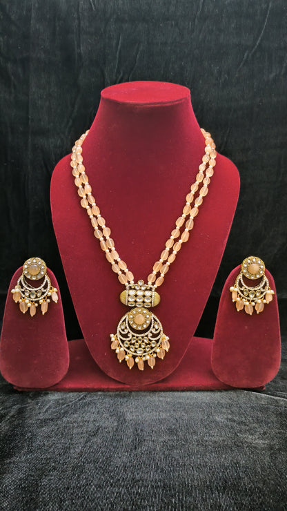 Yellow Beads Mala Set With Amazing Pendent