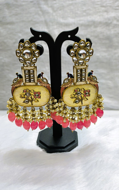 Stylish MOP Earrings with Kundans