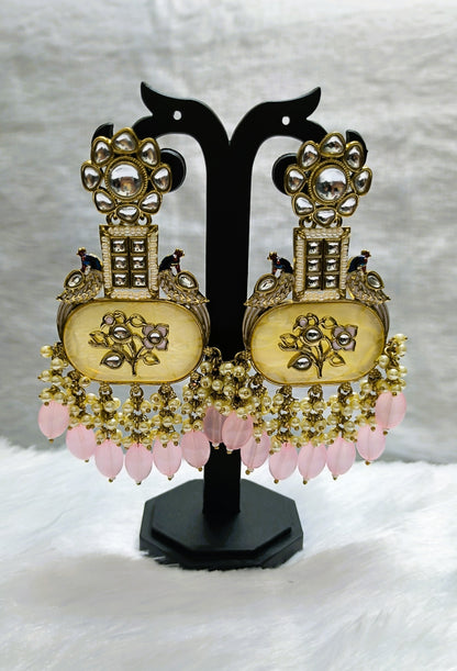 Stylish MOP Earrings with Kundans