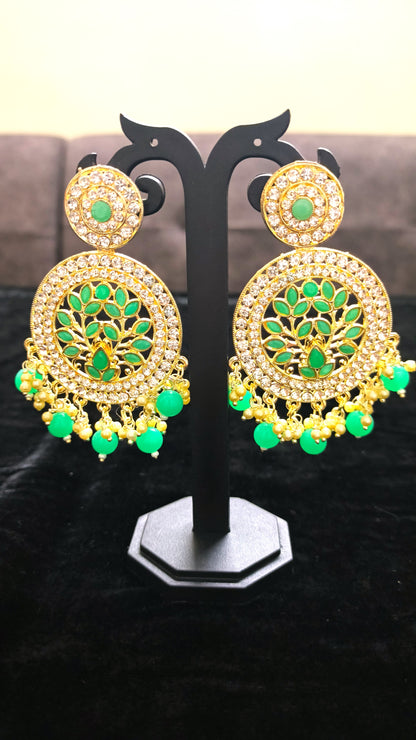 Indian Chandbali Kundan Earrings