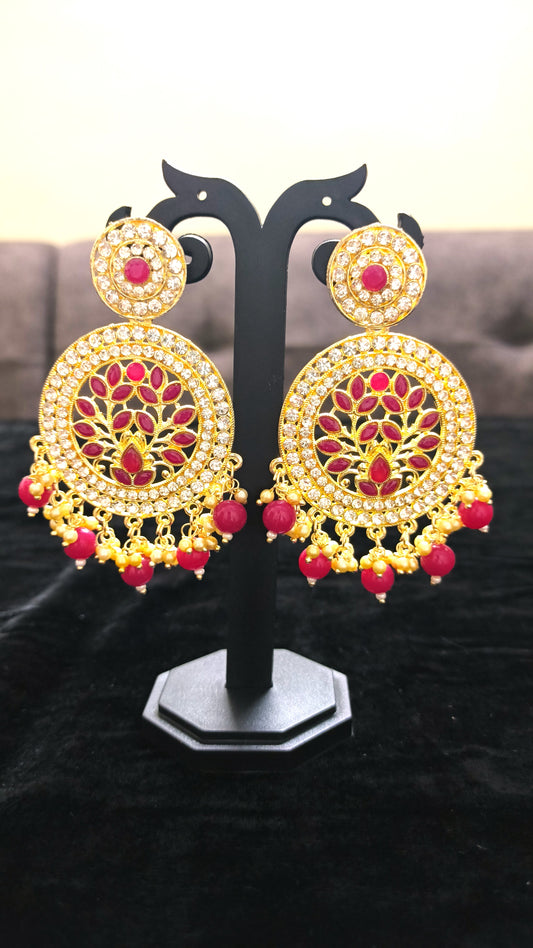 Indian Chandbali Kundan Earrings