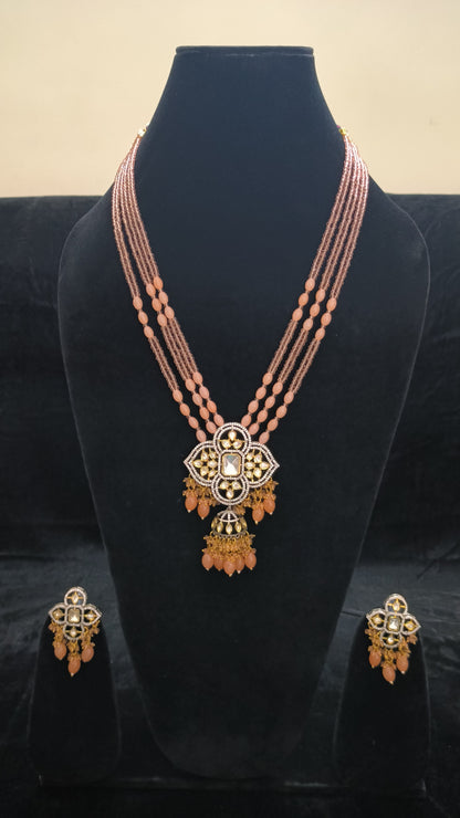 Brown Sugar beads With Beautiful Pendent and Earrings Set