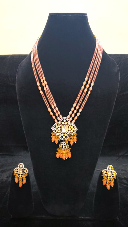 Brown Sugar beads With Beautiful Pendent and Earrings Set