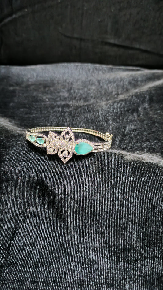 Teal Bracelet with Sparkling CZ Stones