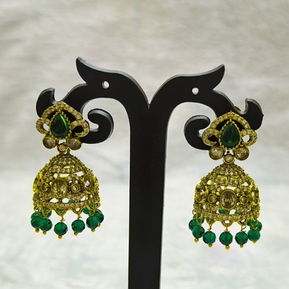 Beautiful Green Stone Jhumka