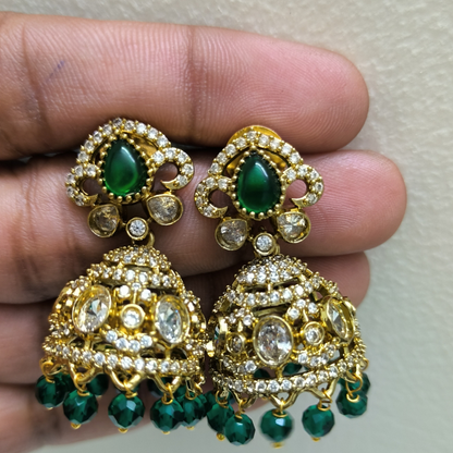 Beautiful Green Stone Jhumka