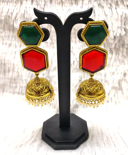 Multi Color Gold Jhumka