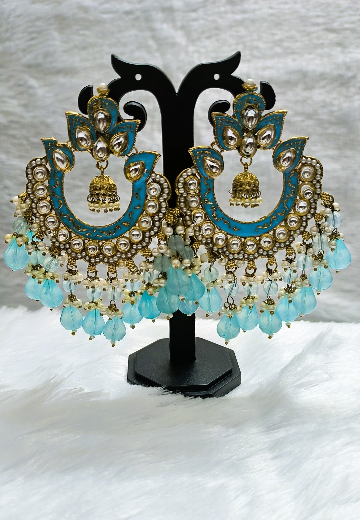 Gorgeous Kundan Chandbali with Beads