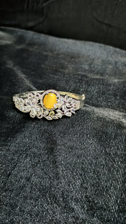 Vibrant Yellow Bracelet Adorned with CZ Stones