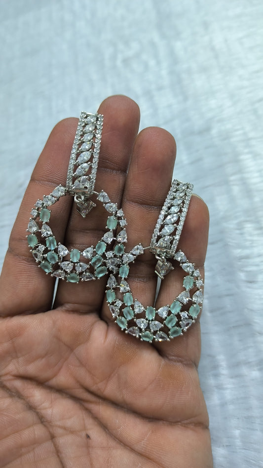 CZ Hoop Drop Earrings