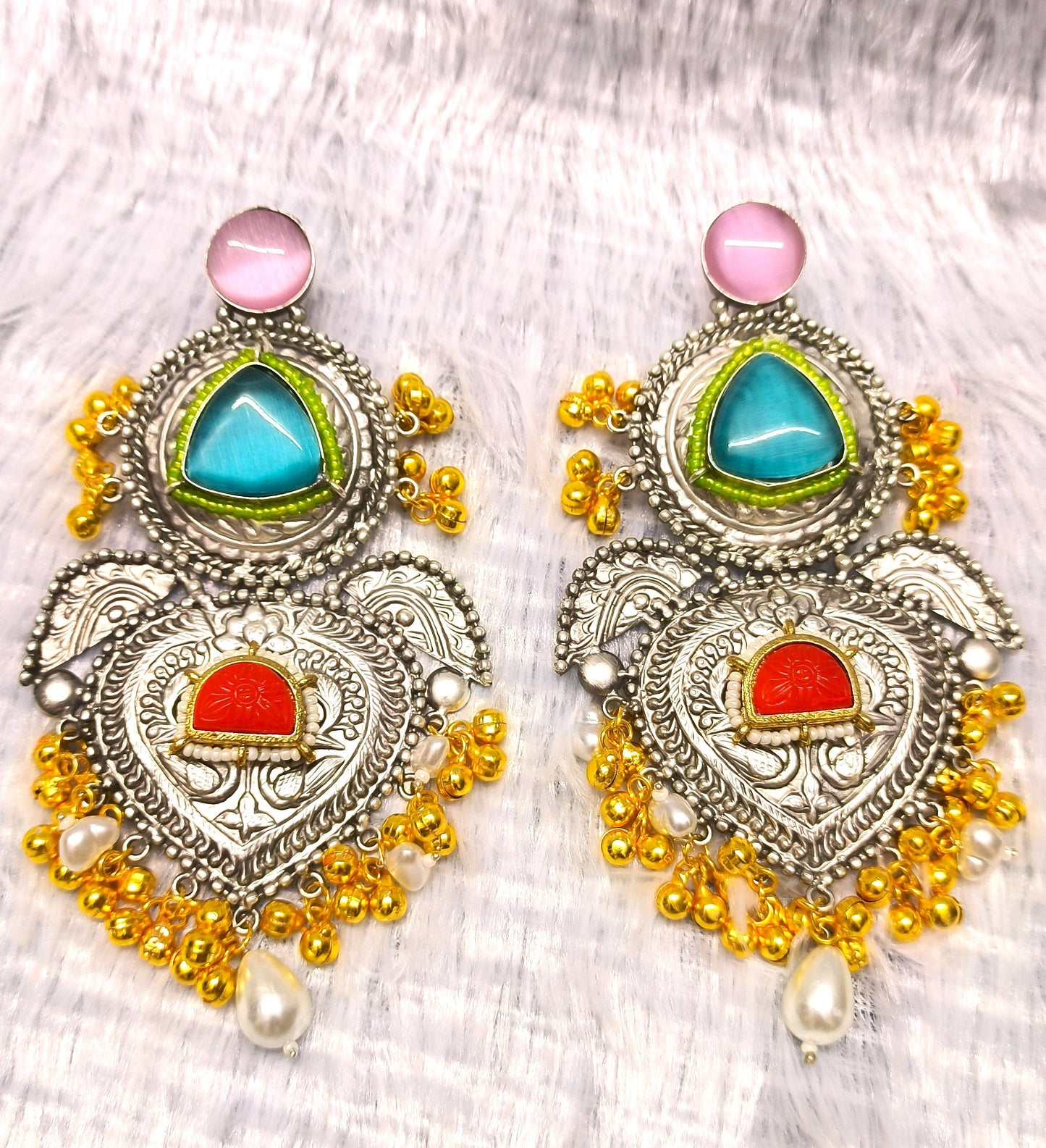 Desirable Dual Tone Chandbali Earrings