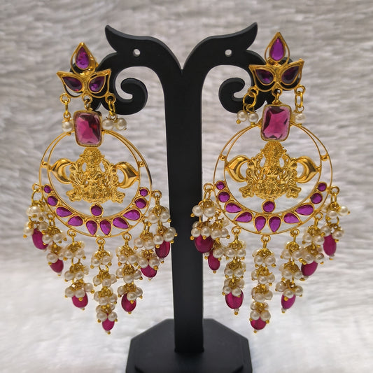 Amazing Chandbali Earrings With Kundans