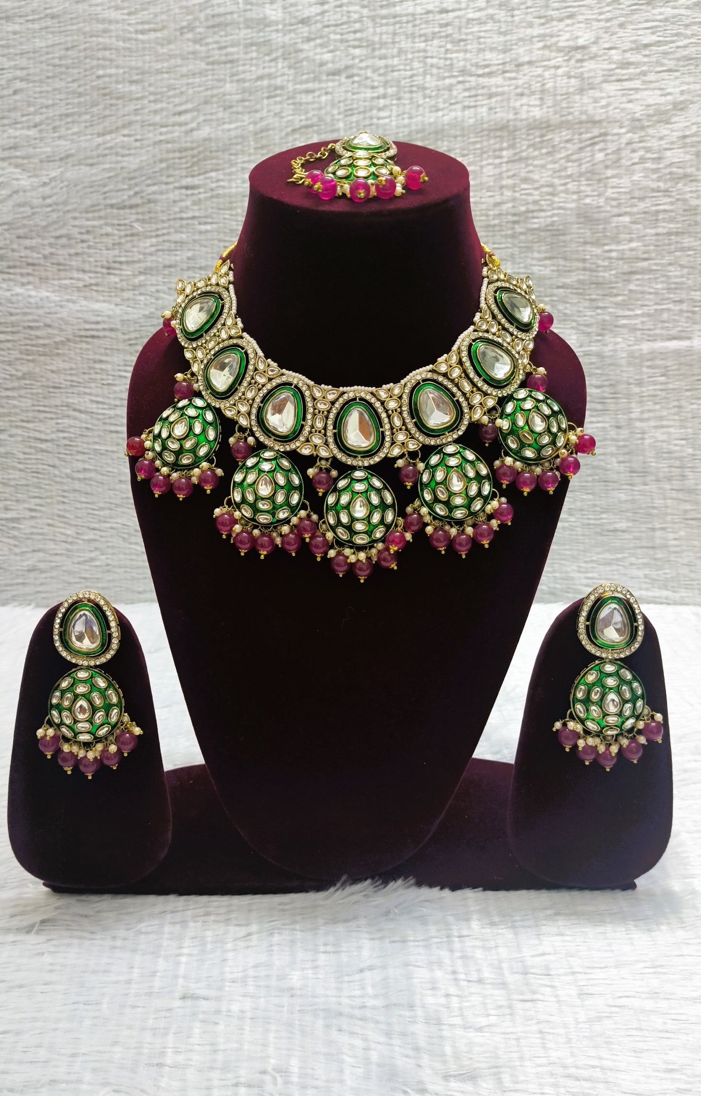 Beautiful  Heavy Foil Kundan Necklace with Beads