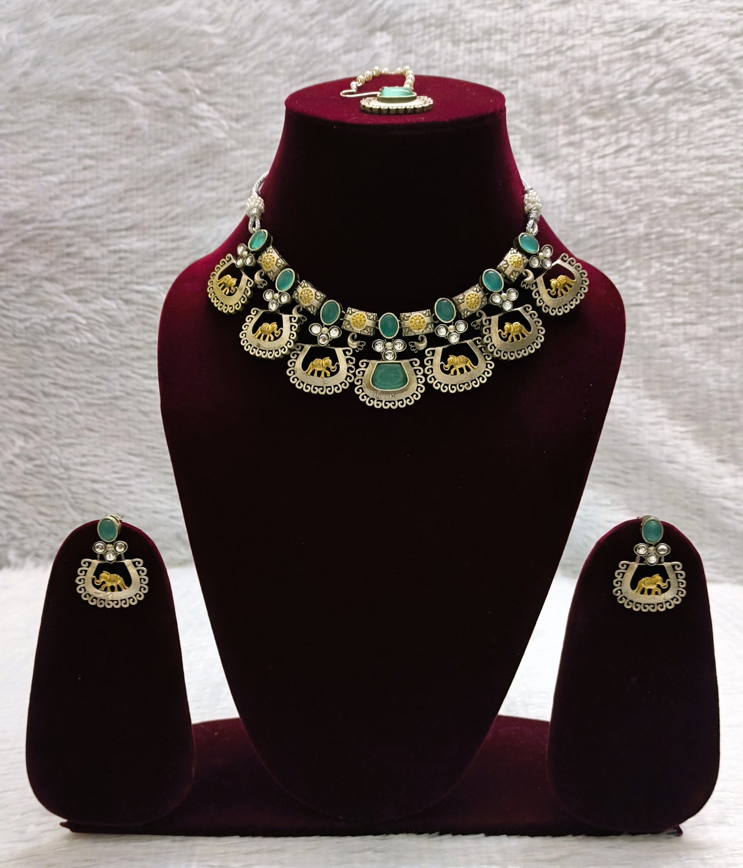 Attractive Elephant Necklace Set with Maang Tikka