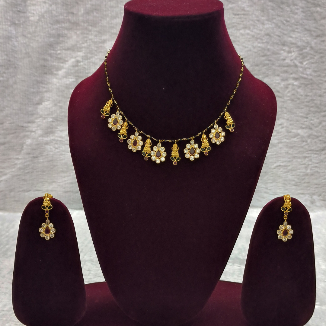 Beautiful Kundan Necklace Set with 22K Lakshmi Pendant