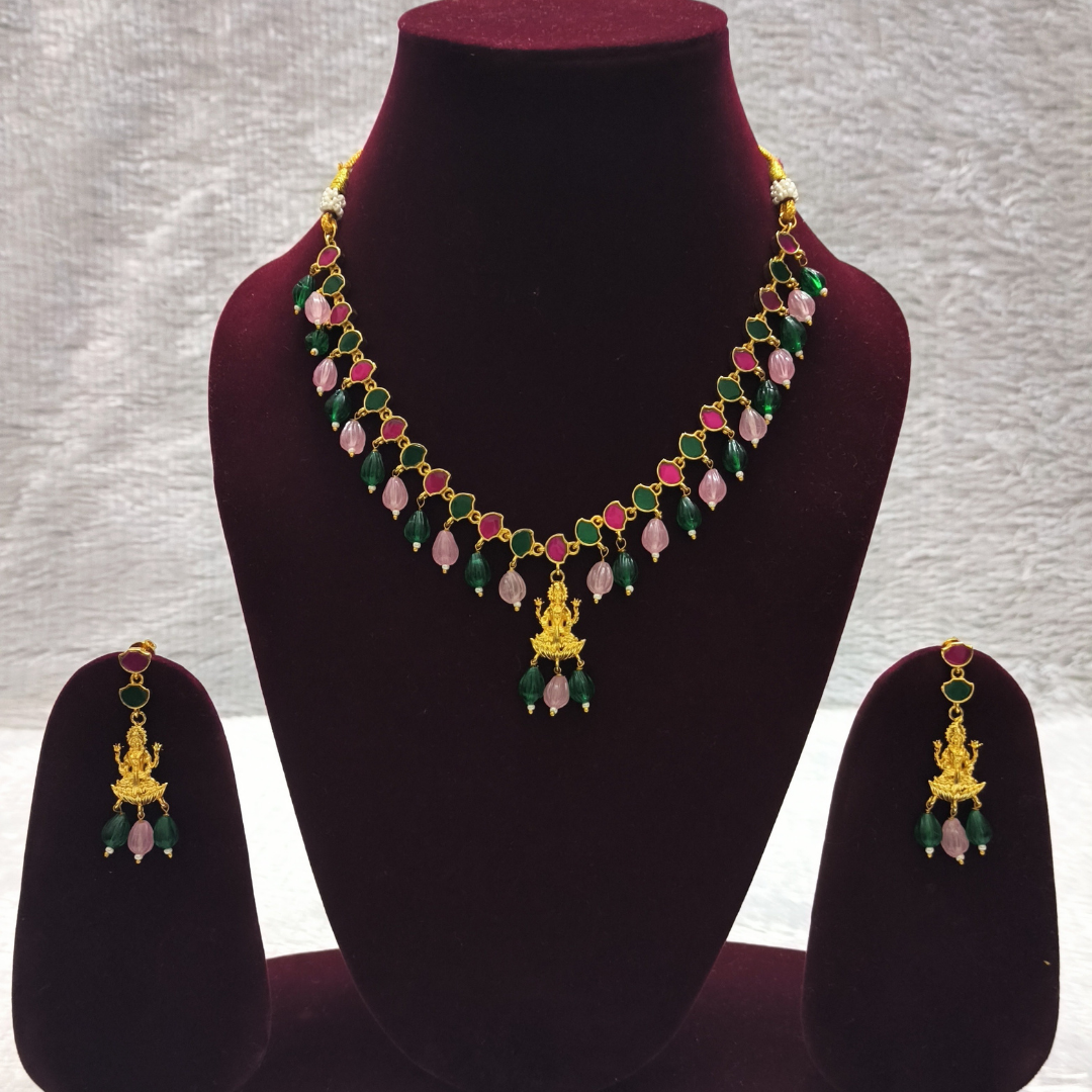 Delightful Dainty Necklace with Lakshmi Pendant