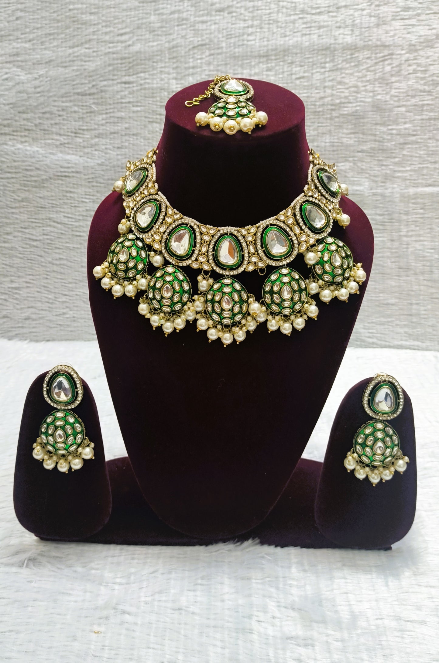 Beautiful  Heavy Foil Kundan Necklace with Beads