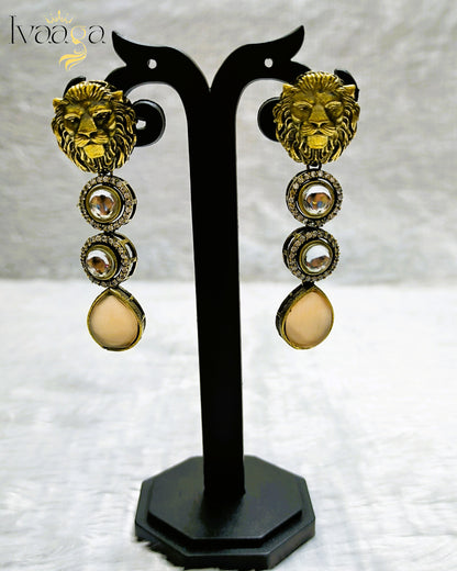 Sabyasachi Inspired Foil Kundan Hanging Earrings