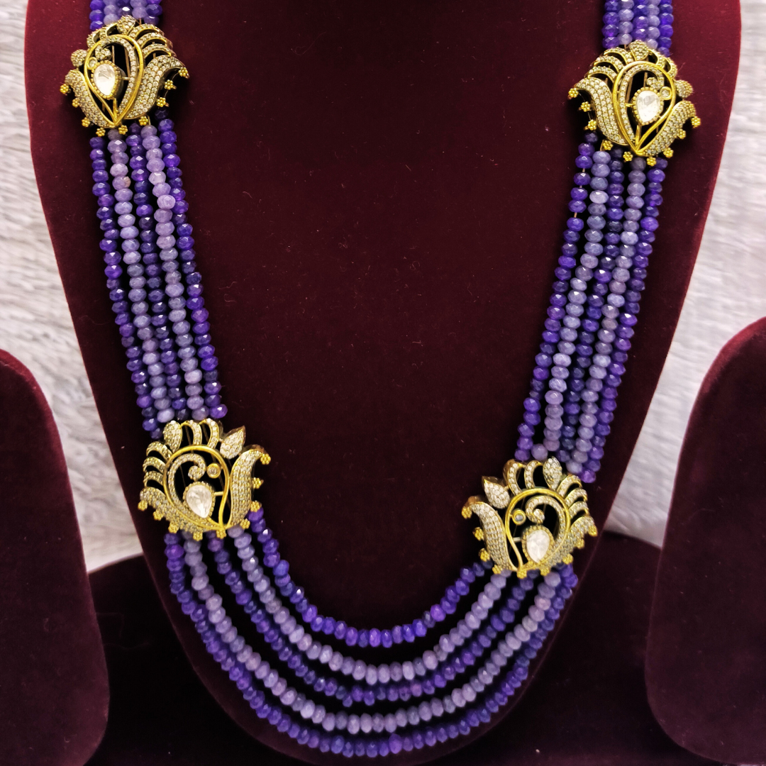 Purple Beads Haram with Victorian lockets