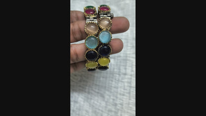 Radiant Rainbow colored Adjustable Bangle Set